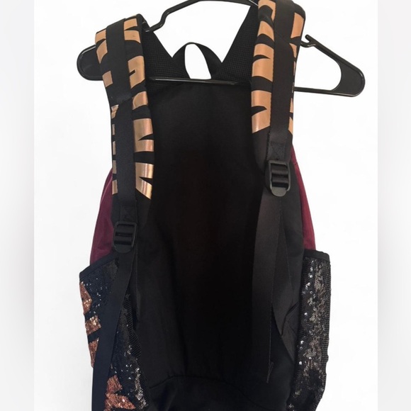 Victoria Secret PiNK Bling Campus sequin Backpack Burgandy Y2K - Picture 5 of 8